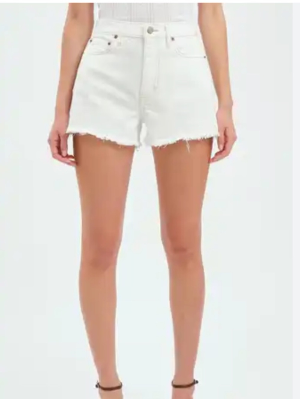 Vineyard Vines Jamie Fringe Stretchy Denim Shorts in White size 29